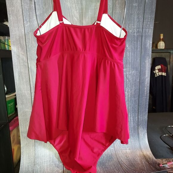Corfrute Deep Dark Red 2 Piece Swimsuit XL - Picture 2 of 11